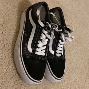 Black platform Vans